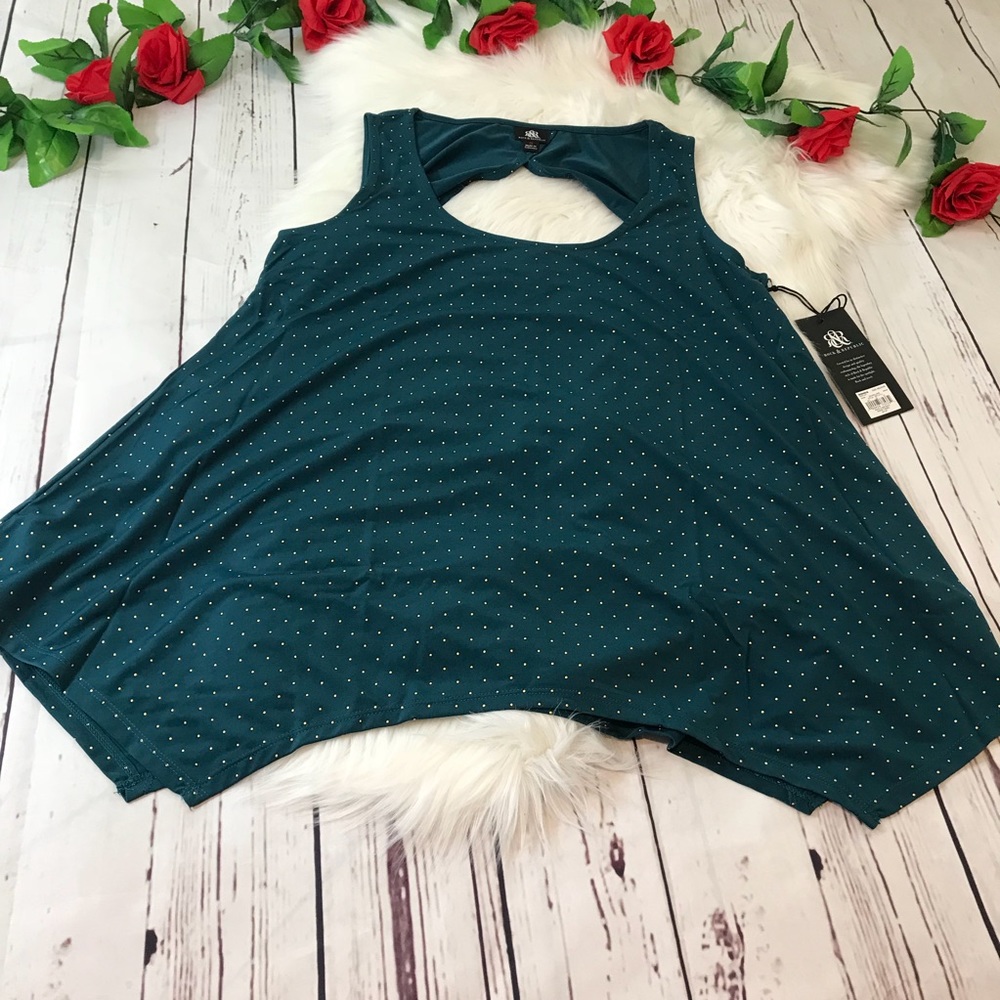 NWT Rock& Republic sunset rebel mallard tanktop